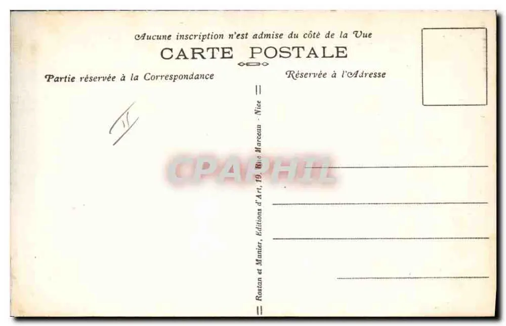 Antibes — O Farol e o Sémaphore — R. M. n°210 - Verso