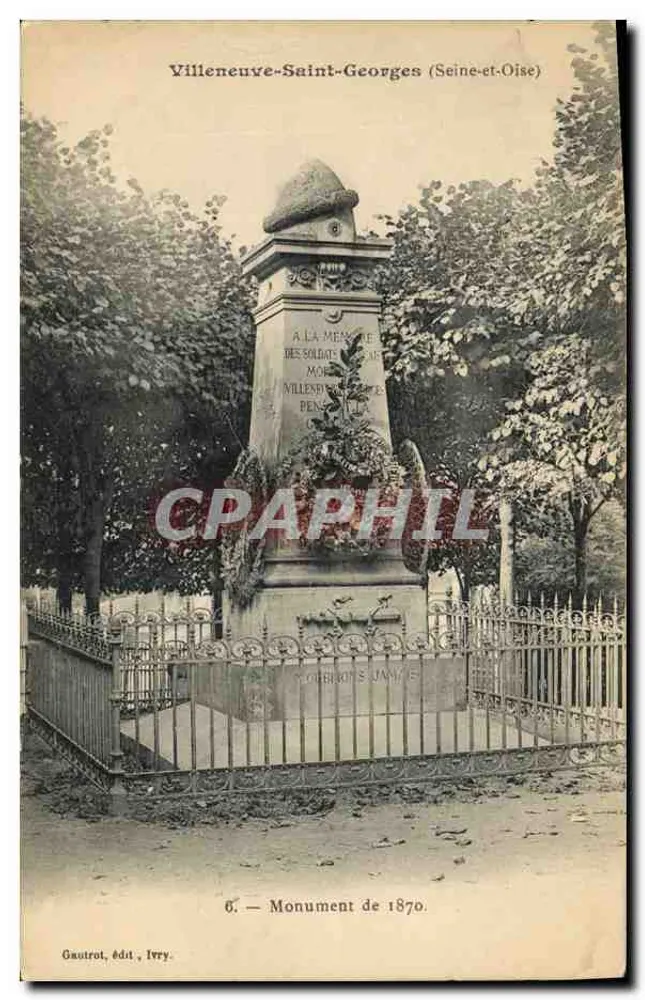 Denkmal für Soldaten, die für Frankreich gestorben sind in Villeneuve-Saint-Georges — Verlag Gautrot, Ivry, Nr. 6 - Vorderseite