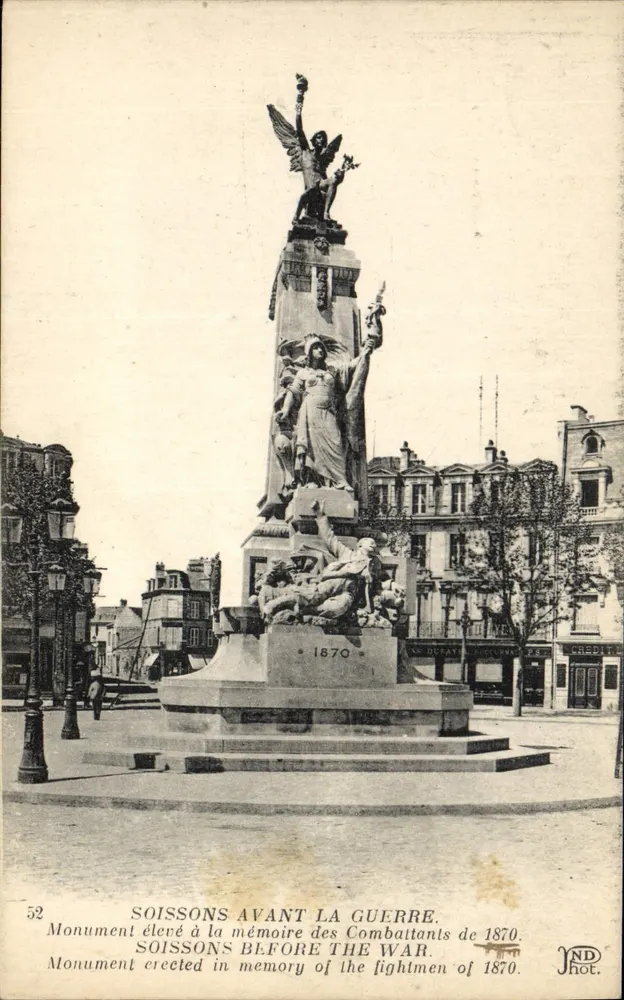 Kriegsdenkmal von 1870 — Soissons — ND Phot. - Vorderseite