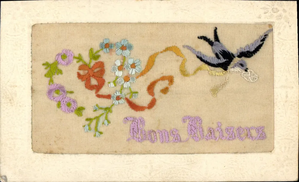 Ave e flores — 'Lons Raizers' — AGR. PARIS DÉPOSÉ - Frente