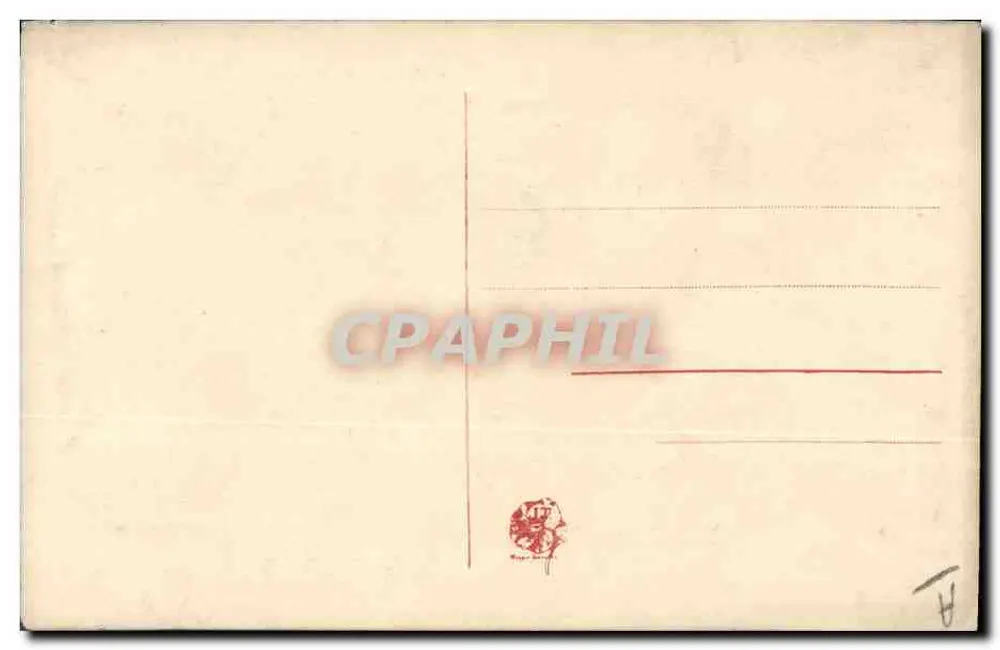Amizade — cartão postal bordado com flor de pensamento roxa - Verso