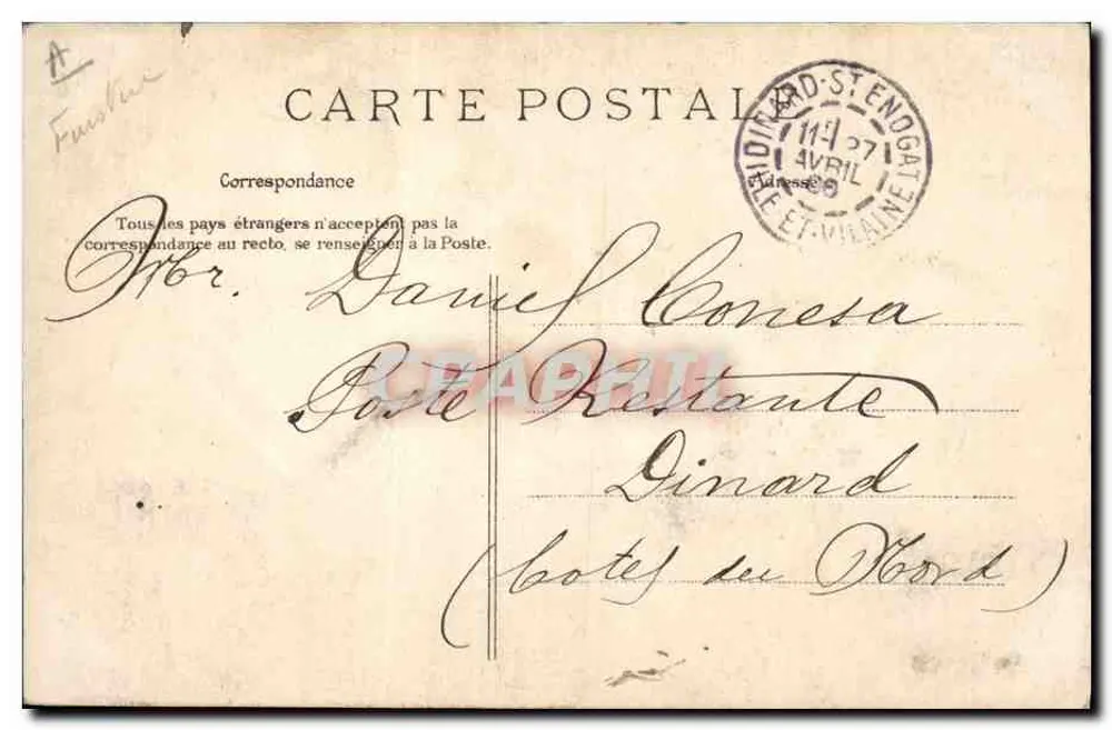 Um Homem de QUIMPER — Coleção VILLARD, n°1230 - Verso