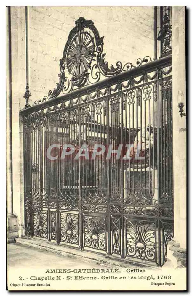 Amiens-Kathedrale - Kapelle Saint-Étienne - Verzierte Eisen-Tür, 1768 — Objektiv Lacour-Berthiot - Vorderseite