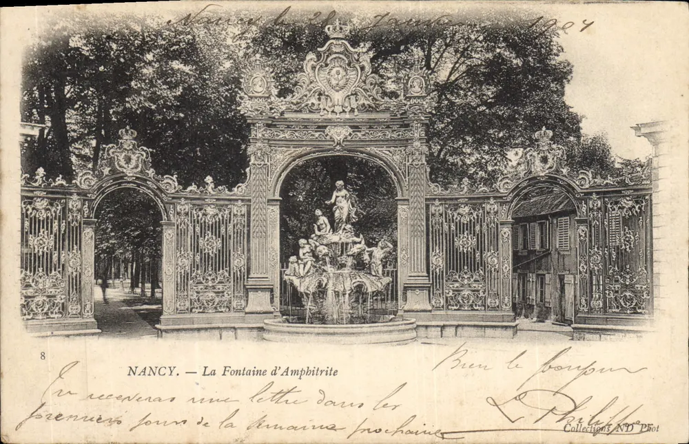 NANCY — A Fonte de Amphitrite — Editor Neurdein Frères, n°8 - Frente