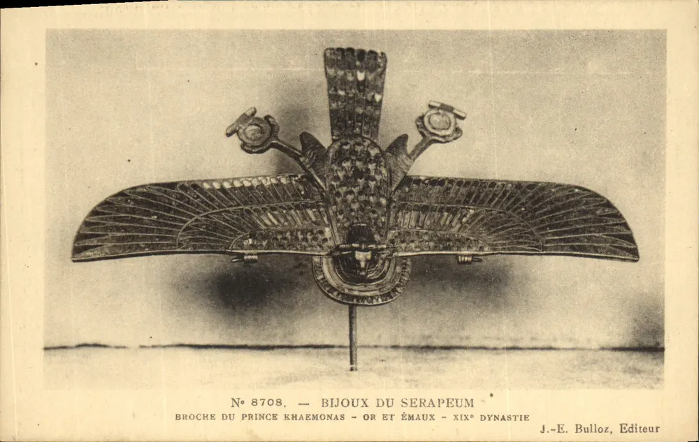Schmucknadel des Prinzen Khaémonas — Gold und Emaille — 19. Dynastie — J.-E. Bulloz, Verleger - Vorderseite