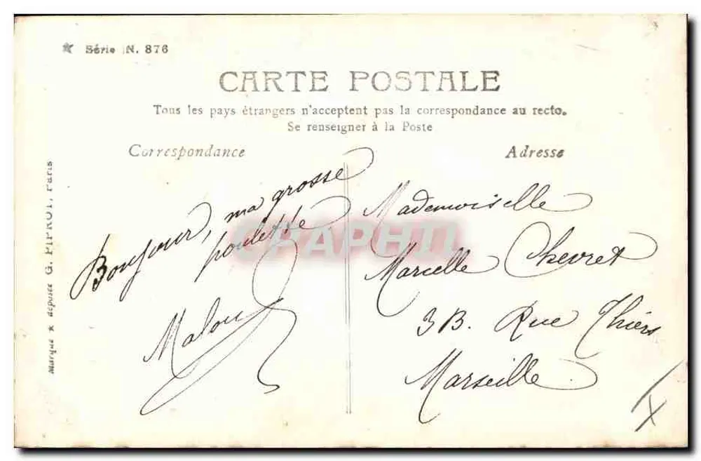 Menina brincando com pérolas — Stebbing Paris — Série N. 878 - Verso