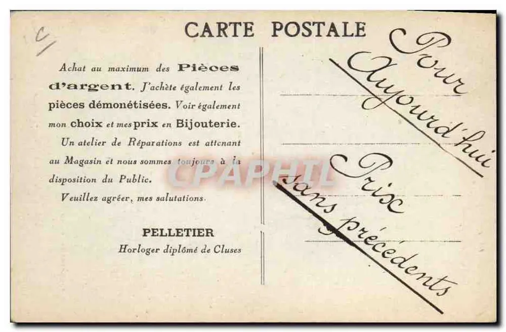 Gegenüber dem Granden Französischen Café — rue Pasteur, 10 — Foto. Combier - Rückseite