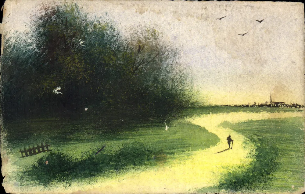 Landschaft mit Weg und Silhouette — Verlag nicht sichtbar - Vorderseite