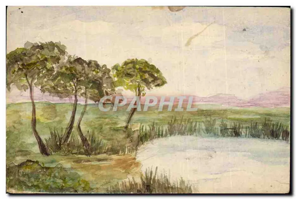 Landschaft mit Bäumen und See — Militärkarte — Imp. J. Cassagne, Marseille - Vorderseite