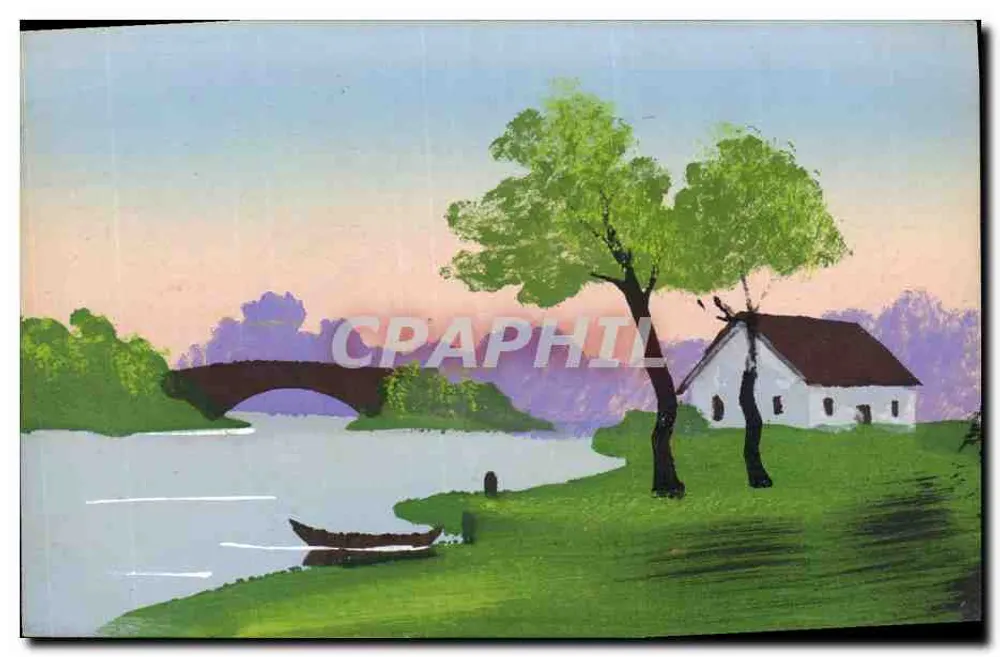Landschaft mit Brücke und Haus — Seriennummer 21 - Vorderseite