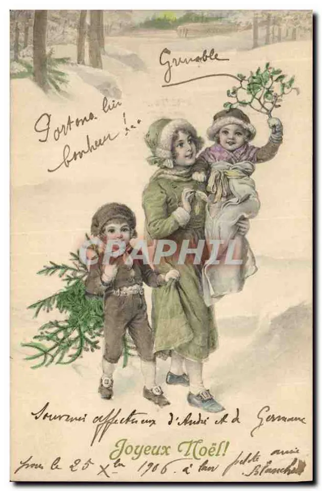 Schneeflocken Kinder — Weihnachten — M. M. Vienne, Nr. 278 - Vorderseite