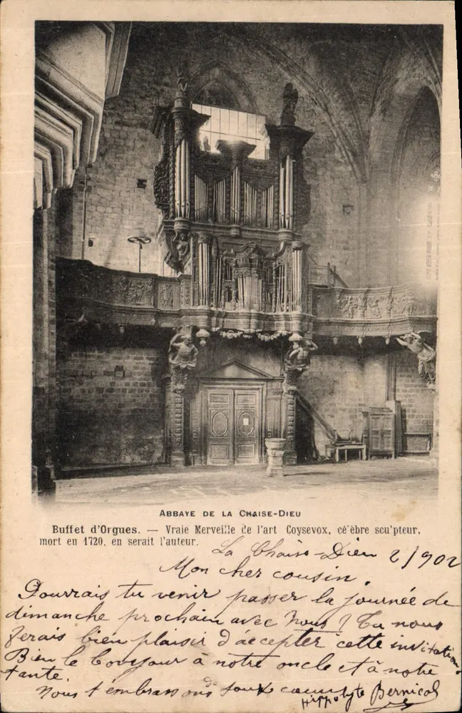 Abadía de La Chaise-Dieu — Buffet de los órganos del artista Coysevox — editor no visible - Anverso