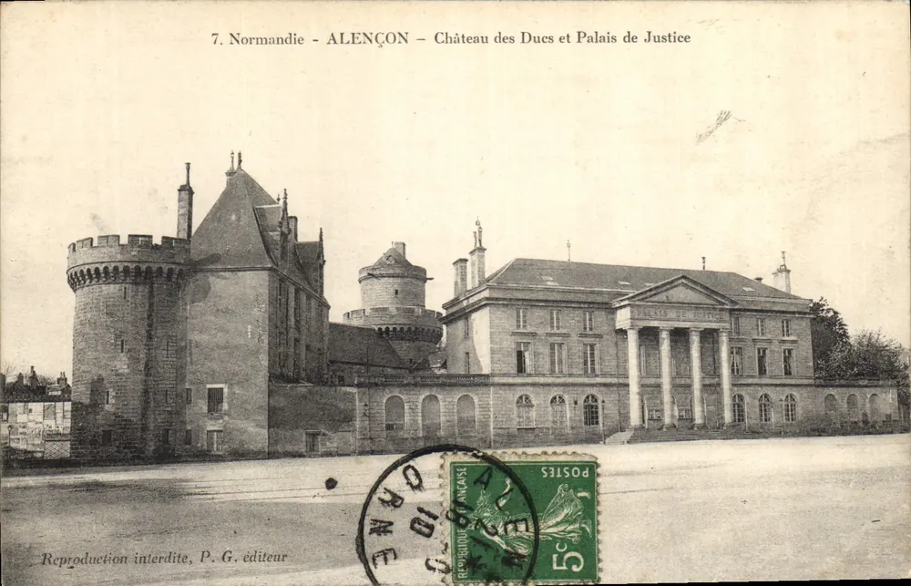 Alençon — Schloss der Herzöge und Palast der Justiz — Verlag P. G. - Vorderseite