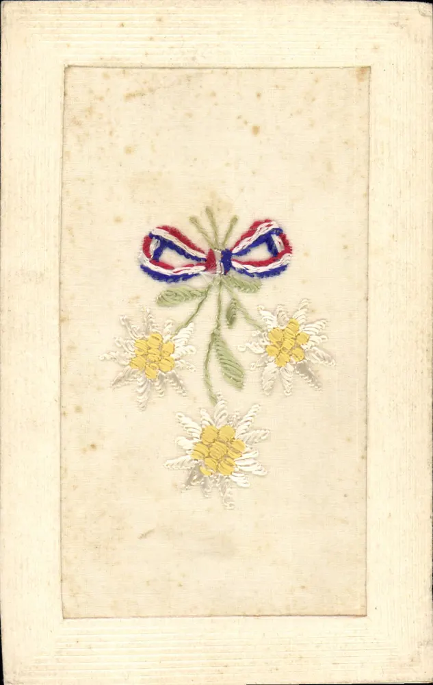 Arranjo de flores e fita tricolor — edição da Maison de Champagne — n° 112 - Frente