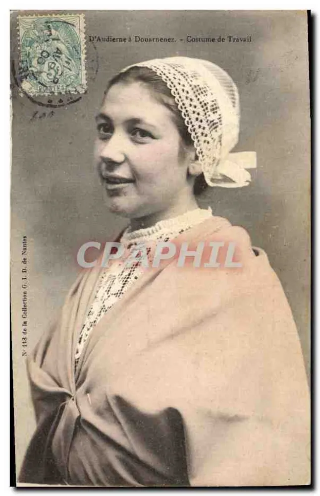 De Audierne a Douarnenez — Traje de Trabalho — N° 133 da Coleção G. J. B. de Nantes - Frente
