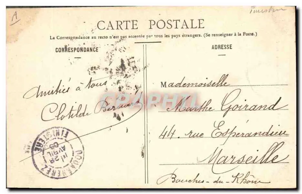 De Audierne a Douarnenez — Traje de Trabalho — N° 133 da Coleção G. J. B. de Nantes - Verso