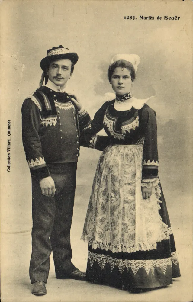 Casados de Scaër — Coleção Villard, Quimper — n° 1083 - Frente
