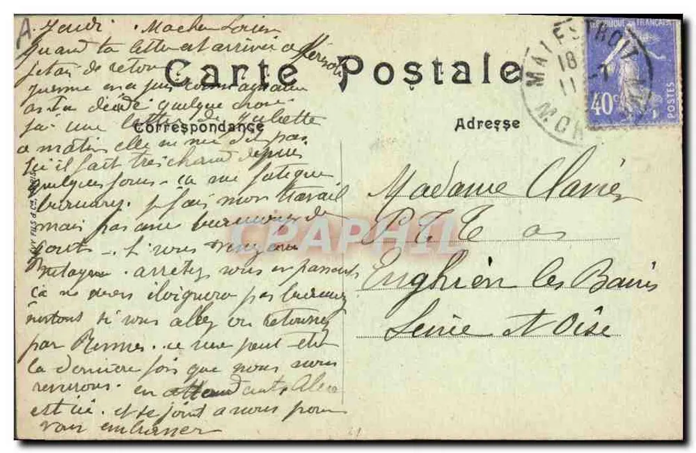 Junge Frau aus Fouesnant — LL. — Serie 30 Mœurs und Types Bretons - Rückseite