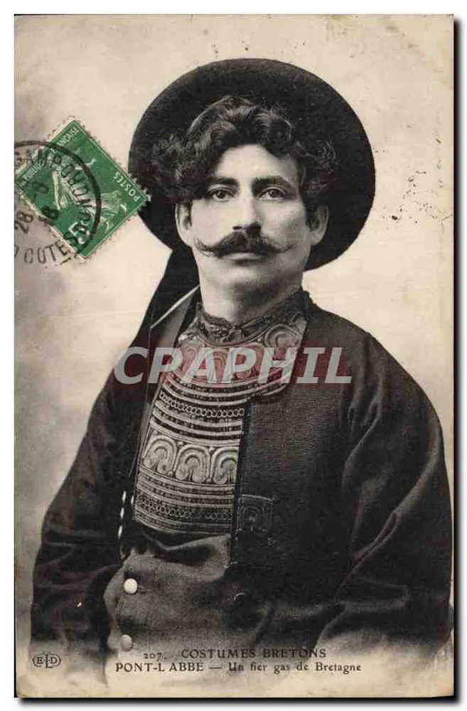 Bretan-Kleidung — Pont-l'Abbé — Verlag E.D. Nr. 207 - Vorderseite