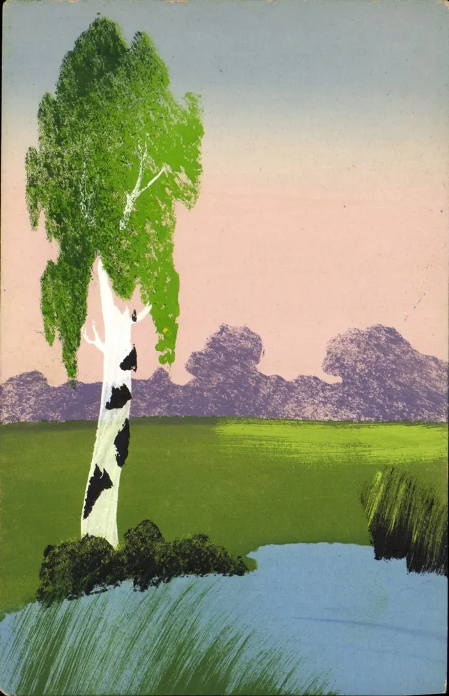 Birkenbaum — ländliches Landschaftsbild — Nr. 19 - Vorderseite