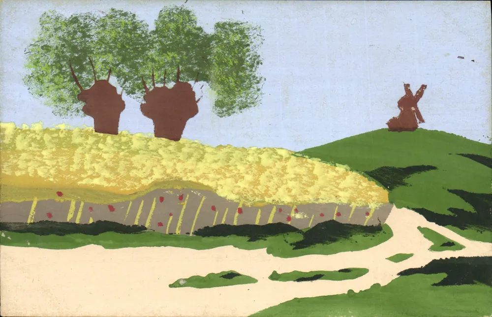 Stilisierte Landschaft — Bäume und Hügel — Nr. 26 - Vorderseite