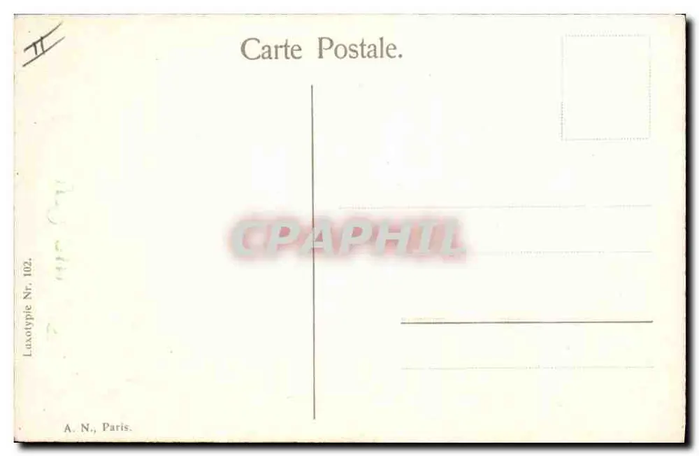 Mädchen mit Wacholderzweigen — Frohe Neujahr — Luxotytype Nr. 102, A. N., Paris - Rückseite