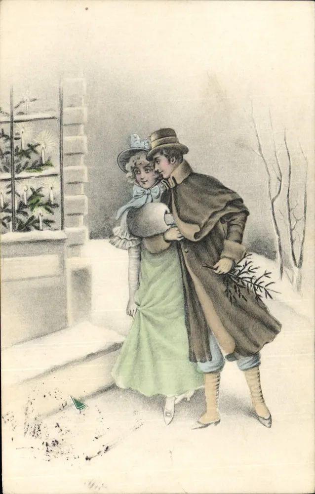 Paar im Winter — Paris — Verlag Serie 2509 - Vorderseite