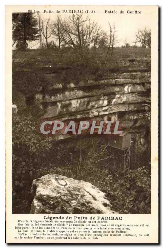 Padirac-Quellen (Lot) — Eingang zur Höhle — Phototypie Hélio - Vorderseite