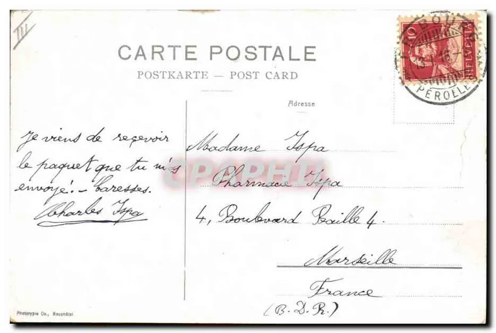 Fribourg. Die Orgeln der Kathedrale — Phototypies Co., Rouen - Rückseite