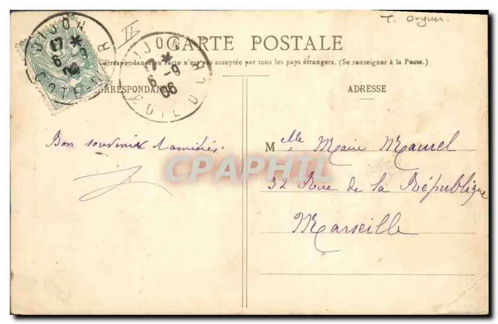 Dijon - Kirche St-Bénigne - Orgeltribüne - L. V., Verlag - Rückseite