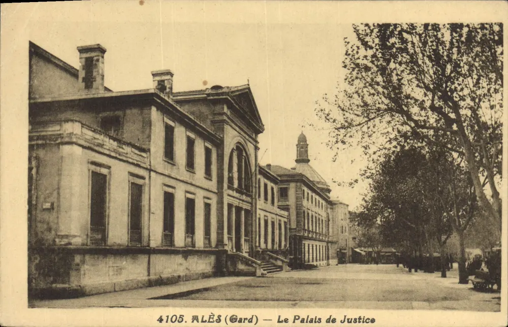 Alès (Gard) — Het Paleis van Justitie — Uitgever Rivière-Bureau, Pons (Char-Inf.) - Voorkant