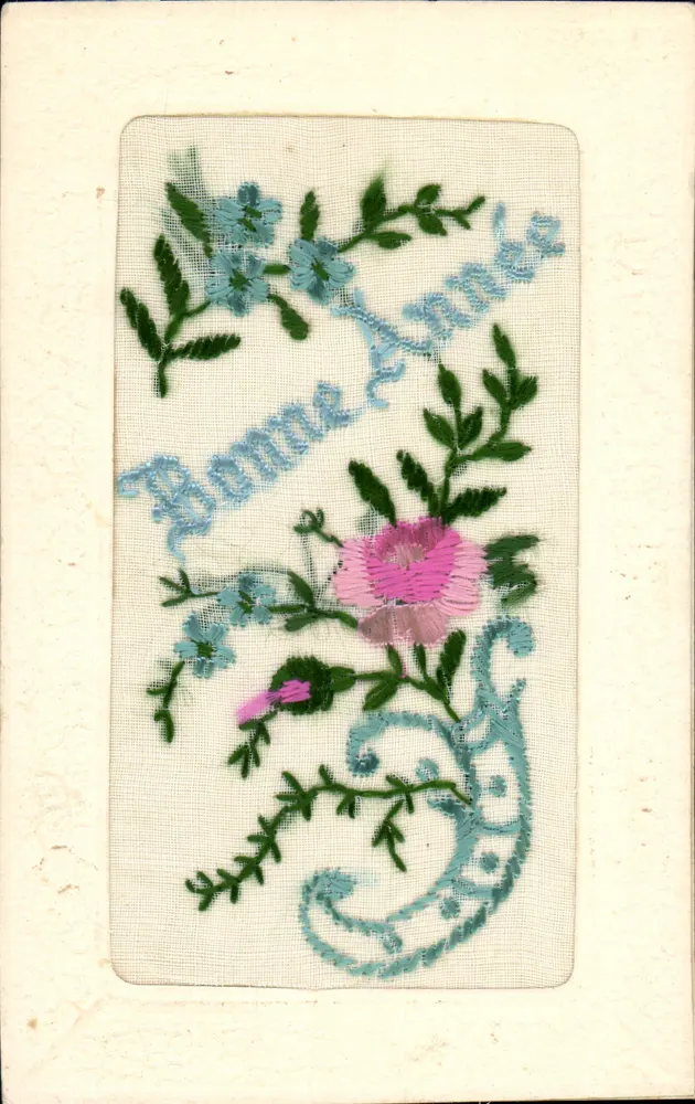 Flor de rosa e de lavanda — Boa Ano — edição anônima - Frente