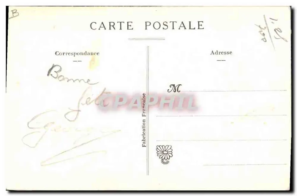 Gestickte Ansichtskarte — Louise — französische Herstellung - Rückseite