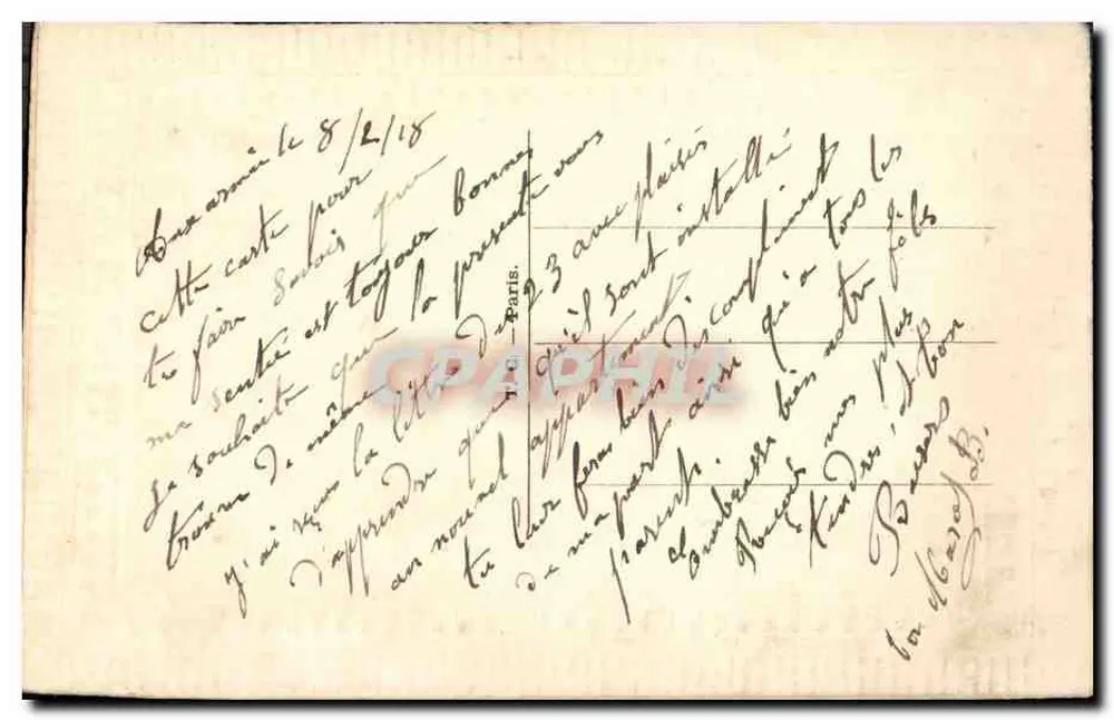 Envelope bordado — flores roxos e verdes — editor não visível - Verso