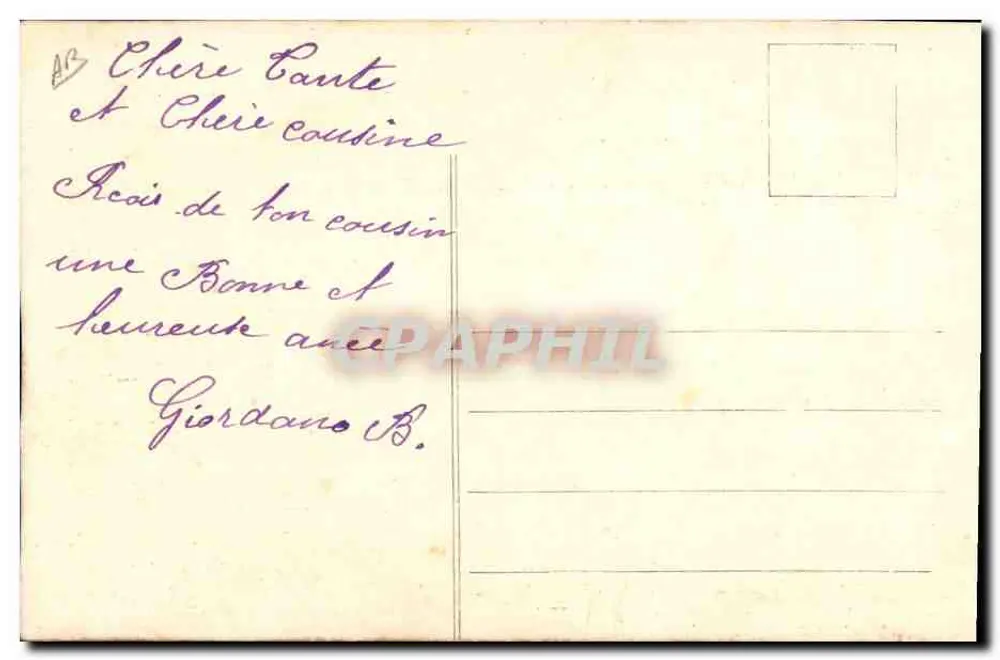 Boa Festa — cartão de felicitações bordado — Giordano B. - Verso