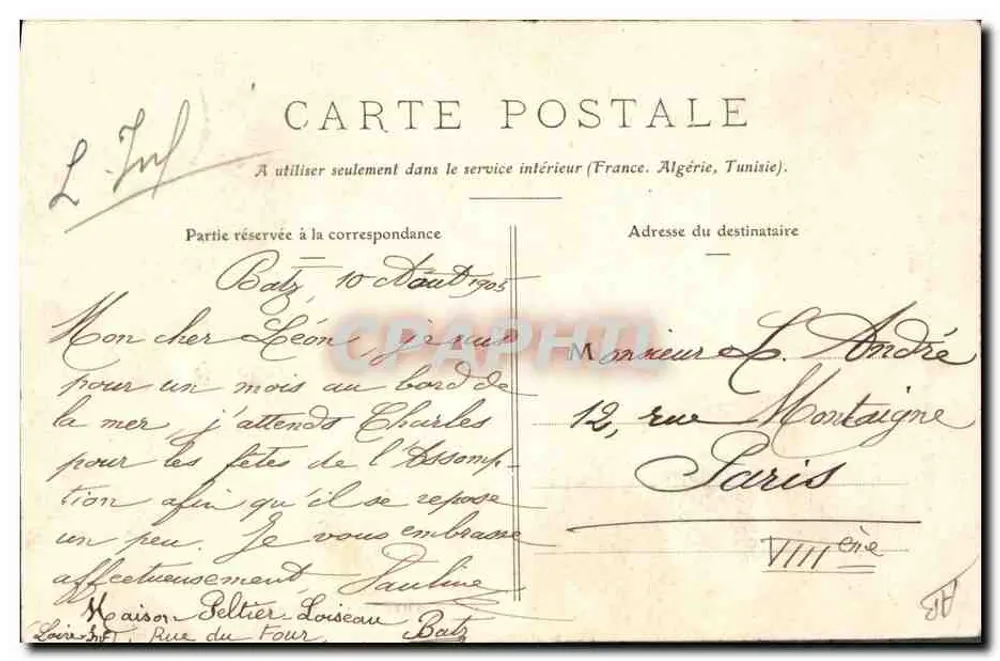 Bourg-de-Batz - Traje de Paludier — Fototipia Y. Assailhac, N°588 - Verso