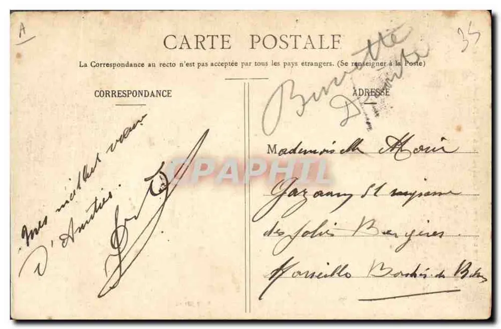 Mulher com coifa das Côtes-du-Nord — Os Arredores — Coleção G. I. D. de Nautea, N° 465 - Verso
