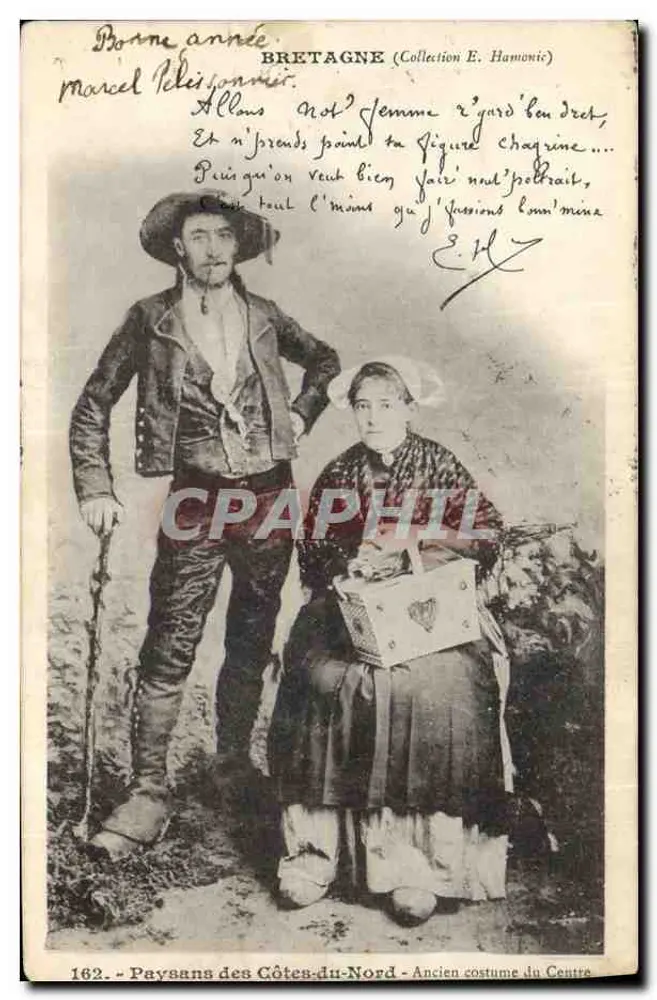 Bäuerliche Bevölkerung der Côtes-du-Nord — Traditionelles Kleid der Mitte — Sammlung E. Hamonic - Vorderseite
