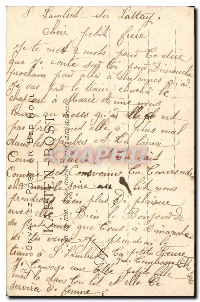 Morlaix — Pescadora da parte inferior do Rio — Quimper, n° 1432 - Verso
