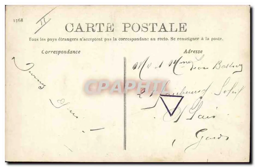 Poisson d'Avril — mulher segurando um cesto de moedas, uma bolsa e um cofre de joias — editor A&S n°763 - Verso