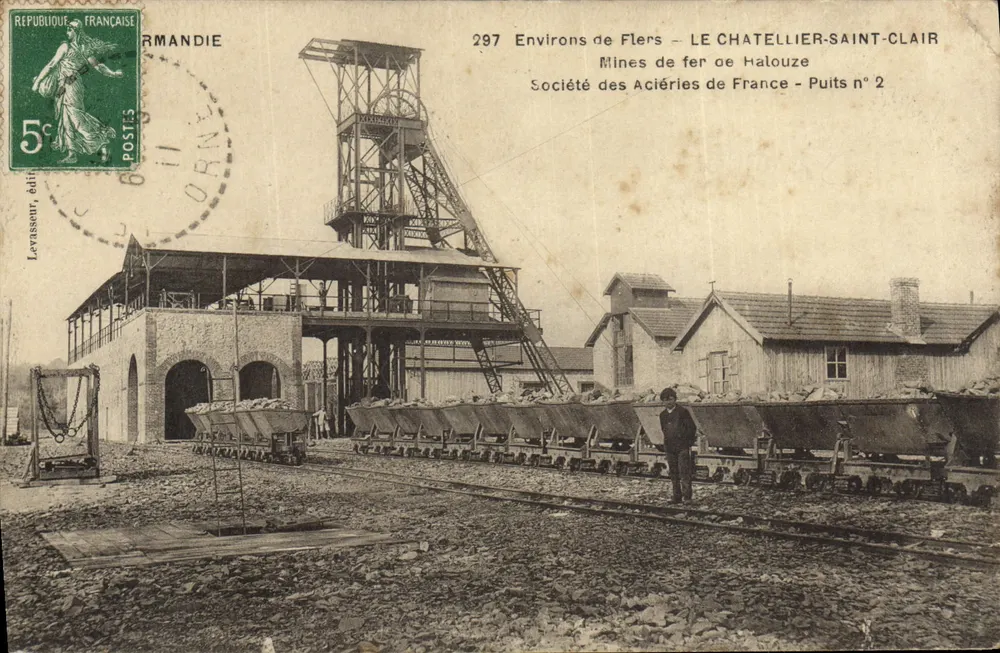 Umgebung von Flers — Le Chatellier-Saint-Clair — Gesellschaft der Stahlwerke Frankreichs — Schacht n°2 - Vorderseite