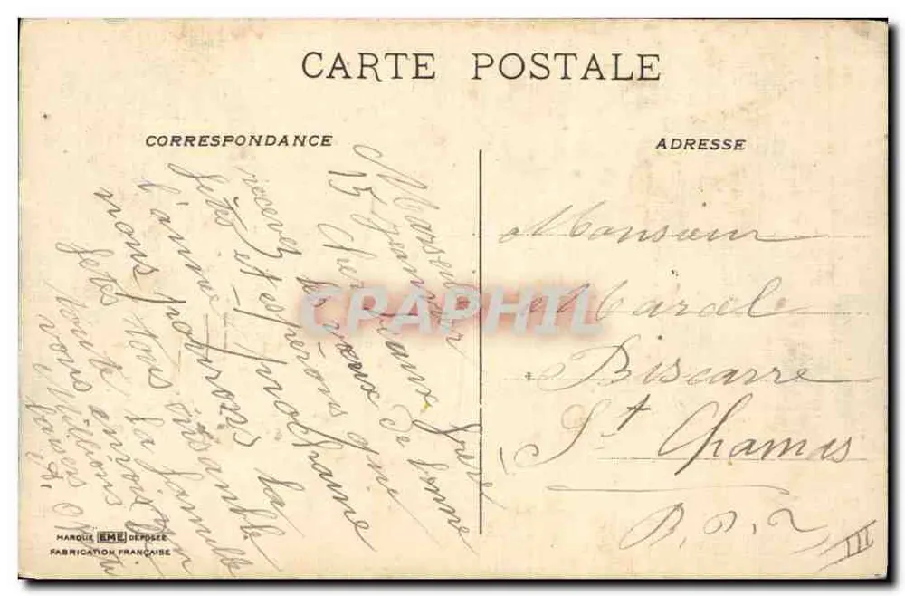 Vogel und Blumen — Marcel — Verlag EME, Nr. III - Rückseite