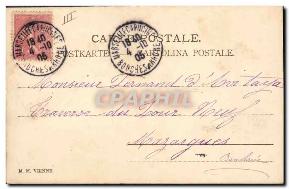 Junge Frau in drapiertem Kleid — Rosen — Verleger M.M. Vienne - Rückseite