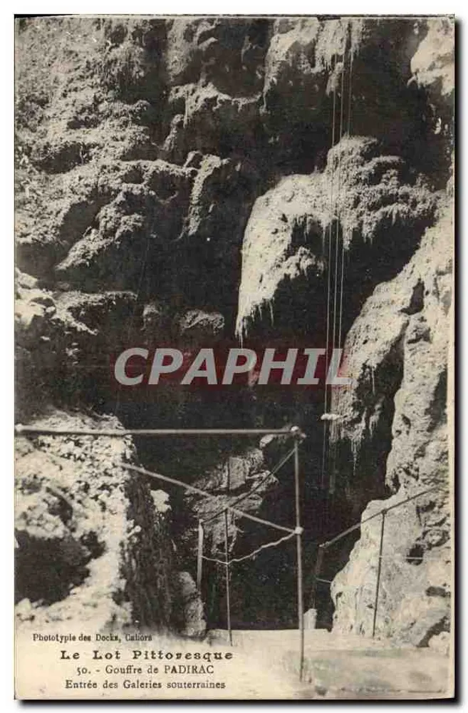 Das pittoreske Lot — Gouffre de Padirac — Eingang zu den unterirdischen Galerien — Phototypie des Docks, Culiors, n° 50 - Vorderseite