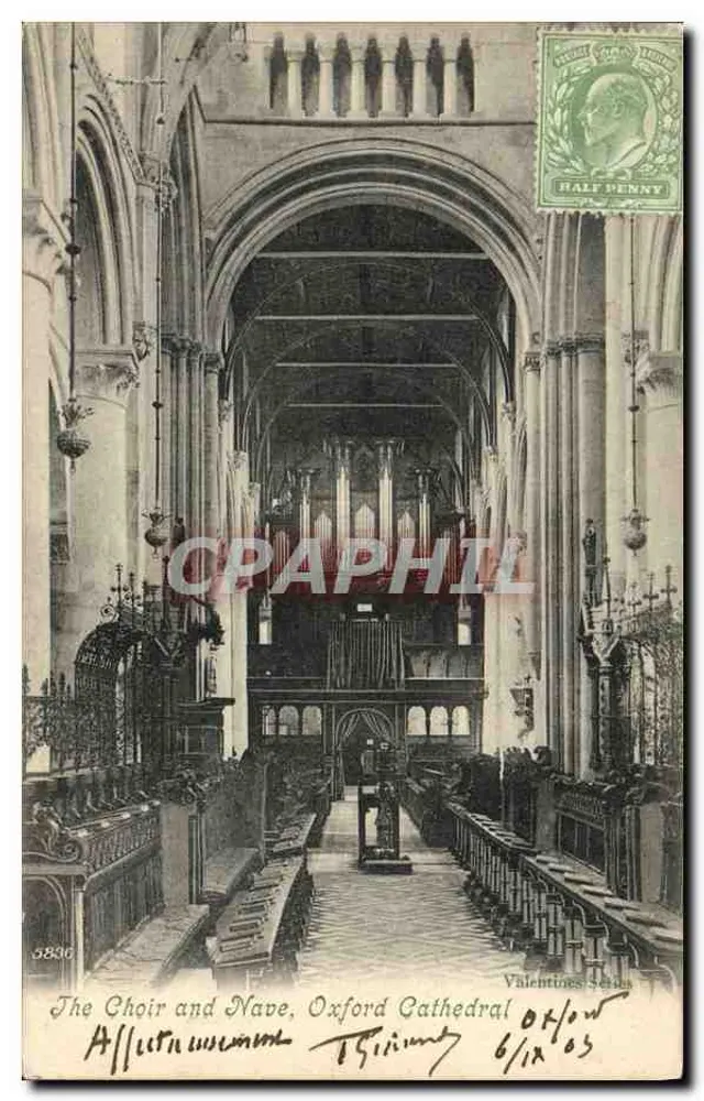 Der Chor und die Kirche, Kathedrale von Oxford — Valentines Series, n° 6830 - Vorderseite