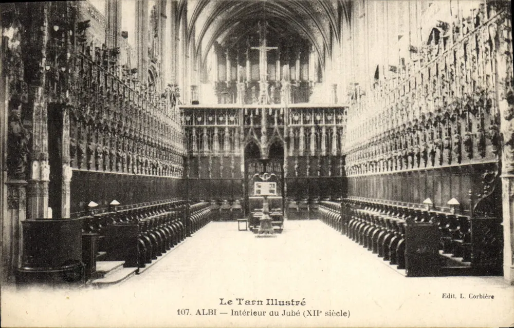 Albi — Wnętrze jubé (XII wiek) — Wyd. L. Corbière, nr 107 - Awers