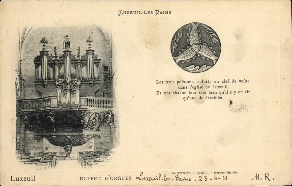 Luxeuil-les-Bains — Buffet d'orgues de l'église — éditeur M.R. n°23-4-11 - Vorderseite