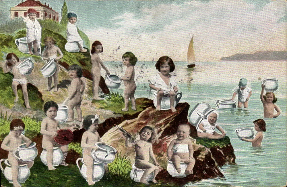 Kinder, die am Meer spielen — Verlag: Weltpostverein, Nr. 319 - Vorderseite