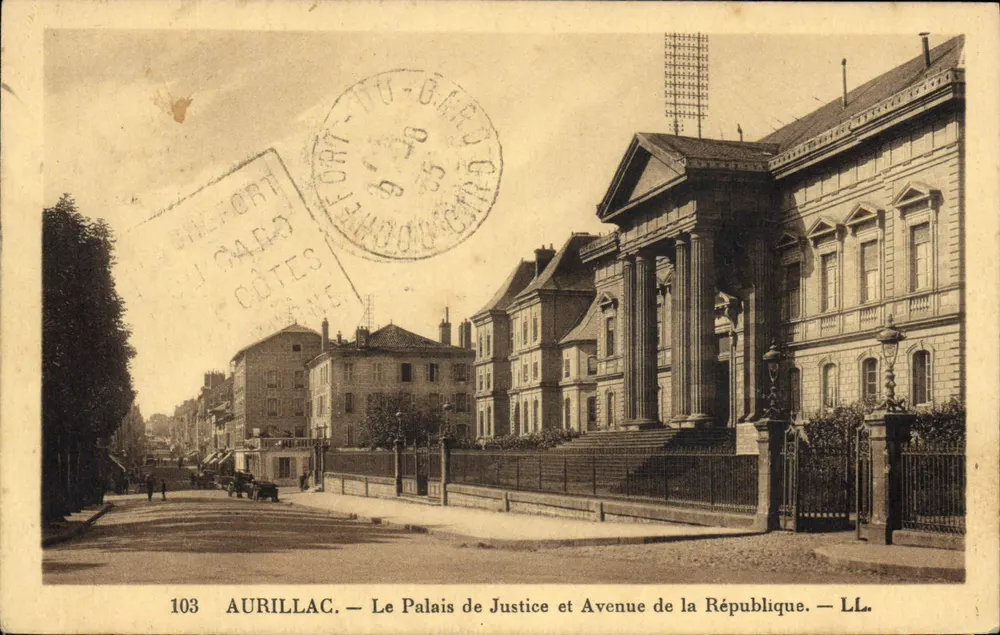 Aurillac — Das Gerichtsgebäude und Avenue de la République — LL. — n° 103 - Vorderseite