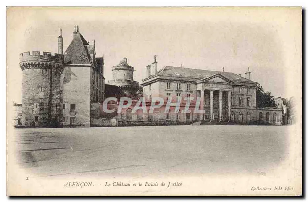 Alençon — Il Castello e il Palazzo di Giustizia — Collezione ND Phot - Recto